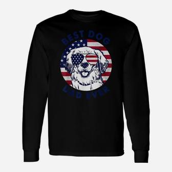 Best Dog Dad Ever American Flag Gift For Best Father Unisex Long Sleeve | Crazezy