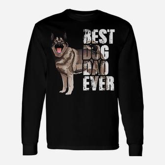 Best Dog Dad Ever Norwegian Elkhound Dog Lovers Unisex Long Sleeve | Crazezy DE