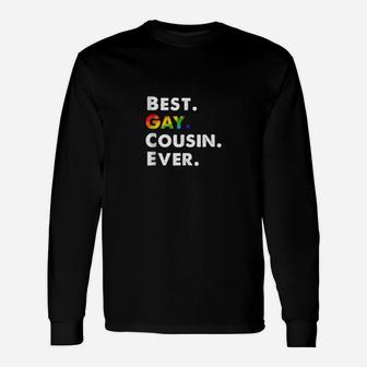 Best Gay Cousin Ever Vintage Lgbt Pride Long Sleeve T-Shirt - Monsterry