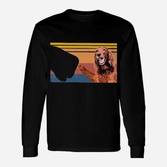 Best Irish Setter Dad Ever Vintage Father Day Long Sleeve T-Shirt - Monsterry
