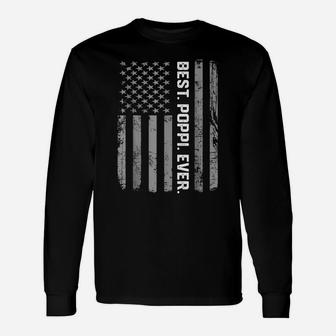 Best Poppi Ever America Flag Gift For Men Father's Day Unisex Long Sleeve | Crazezy AU
