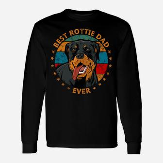 Best Rottie Rottweiler Dad Ever Cute Dog Lover Vintage Unisex Long Sleeve | Crazezy DE