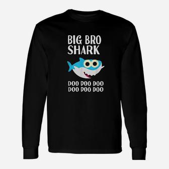 Big Bro Shark Doo Doo Big Brother Shark Matching Long Sleeve T-Shirt - Thegiftio UK