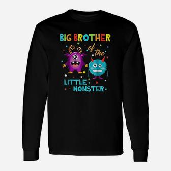 Big Brother Of The Little Monster Birthday Monster Unisex Long Sleeve | Crazezy AU
