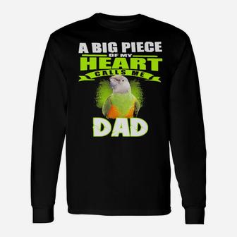 A Big Piece Of My Heart Calls Me Dad Long Sleeve T-Shirt - Monsterry DE
