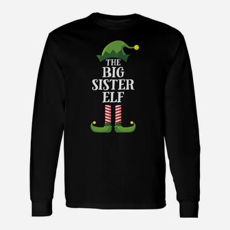 Big Sister Elf Matching Family Group Christmas Party Pajama Unisex Long Sleeve | Crazezy CA