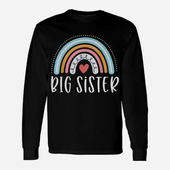 Big Sister Gifts Sibling Family Rainbow Graphic Unisex Long Sleeve | Crazezy