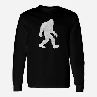 Bigfoot Sasquatch Walk Snowman Yeti Eroded Tee Long Sleeve T-Shirt - Thegiftio UK