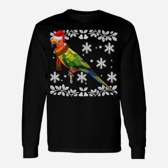 Bird Merry Christmas Ornament Sun Conure Ugly Xmas Sweatshirt Unisex Long Sleeve | Crazezy CA
