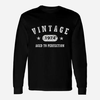 Birthday Gift Vintage 1974 Aged To Perfection Unisex Long Sleeve | Crazezy DE