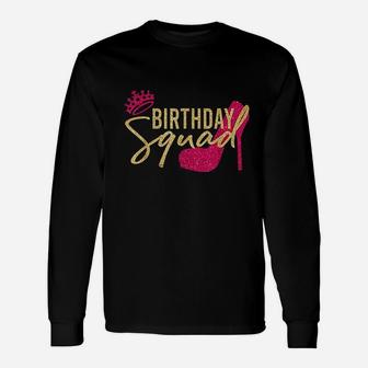 Birthday Squad Party Birthday Pink Gold Shoe Gift Unisex Long Sleeve | Crazezy