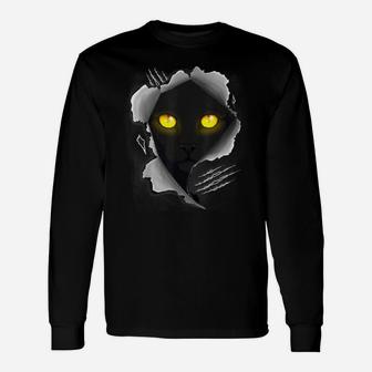 Black Cat Torn Cloth Cool Cats And Kittens Tee For Men Women Unisex Long Sleeve | Crazezy AU