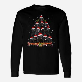 Black Lab Christmas Tree Dog Santa Xmas Tee Funny Pajamas Unisex Long Sleeve | Crazezy CA