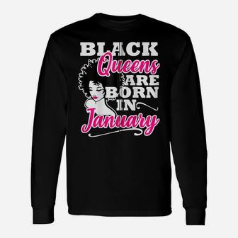 Black Queen January Birthday Gift Capricorn Aquarius Women Zip Hoodie Unisex Long Sleeve | Crazezy CA