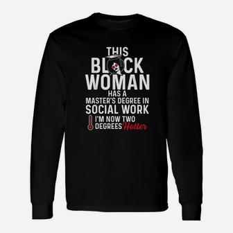 Black Queen Msw Social Work Degrees Masters Graduation Long Sleeve T-Shirt - Thegiftio UK