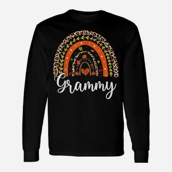Blessed Grammy Funny Pumpkin Leopard Boho Rainbow Unisex Long Sleeve | Crazezy