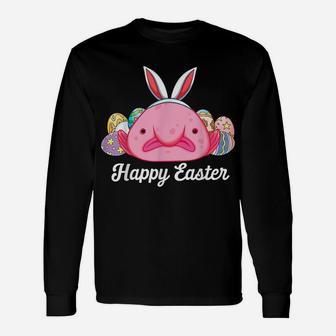 Blobfish In Ugly Face Bunny Ears Egg Hunting Easter Blobfish Unisex Long Sleeve | Crazezy AU