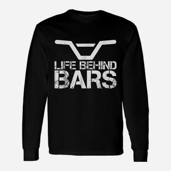 Bmx Distressed Life Behind Bars Graphic Gift Unisex Long Sleeve | Crazezy DE