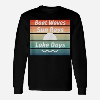 Boat Waves Sun Days Lake Days Summer Unisex Long Sleeve | Crazezy