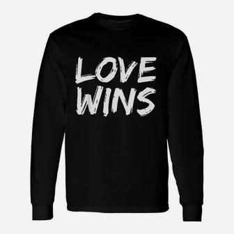 Bold Christian Quote For Men Faith Saying Love Wins Unisex Long Sleeve | Crazezy AU
