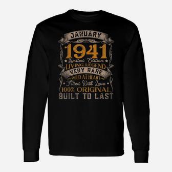 Born In January 1941 Vintage 80Th Birthday Gift 80 Years Old Unisex Long Sleeve | Crazezy AU