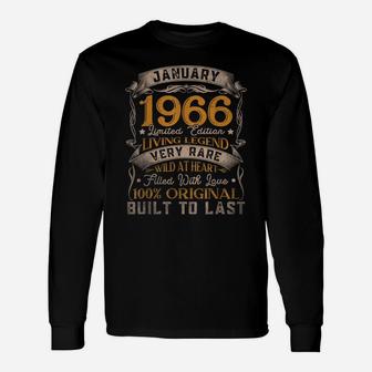 Born In January 1966 Vintage 55Th Birthday Gift 55 Years Old Unisex Long Sleeve | Crazezy