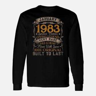 Born In January 1983 Vintage 38Th Birthday Gift 38 Years Old Unisex Long Sleeve | Crazezy