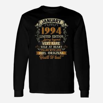 Born In January 1994 Vintage 27Th Birthday Gift 27 Yrs Old Unisex Long Sleeve | Crazezy
