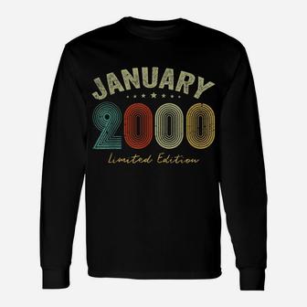 Born In January 2000 Vintage 21St Birthday 21 Years Old Gift Unisex Long Sleeve | Crazezy CA