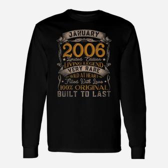 Born In January 2006 Vintage 15Th Birthday Gift 15 Years Old Unisex Long Sleeve | Crazezy AU