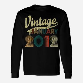Born In January 2012 Shirt Vintage 8Th Birthday 8 Years Old Unisex Long Sleeve | Crazezy CA