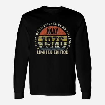 Born In May 1976 Vintage Sunset 45Th Birthday All Original Unisex Long Sleeve | Crazezy