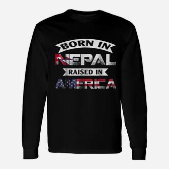Born In Nepal Raised In America Unisex Long Sleeve | Crazezy
