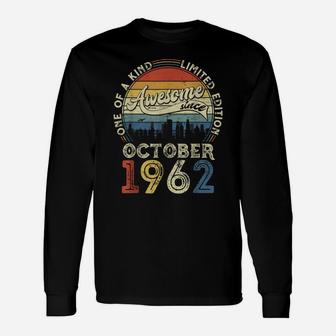 Born In October 1962 59 Yrs Tee Vintage 59Th Birthday Gift Unisex Long Sleeve | Crazezy