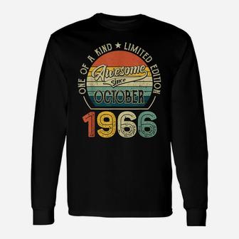Born In October 1966 55 Yrs Tee Vintage 55Th Birthday Gift Unisex Long Sleeve | Crazezy DE
