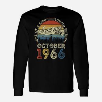 Born In October 1966 55 Yrs Tee Vintage 55Th Birthday Gift Unisex Long Sleeve | Crazezy AU