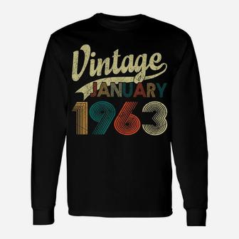 Born January 1963 Shirt Vintage 57Th Birthday 57 Years Old Unisex Long Sleeve | Crazezy