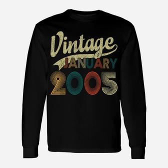 Born January 2005 Shirt Vintage 15Th Birthday 15 Years Old Unisex Long Sleeve | Crazezy CA