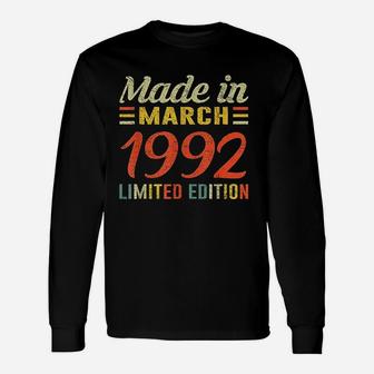 Born March 1992 Birthday Gift Made In 1992 28 Years Old Unisex Long Sleeve | Crazezy UK