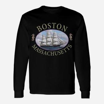 Boston Massachusetts Nautical Unisex Long Sleeve | Crazezy