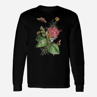 Botany Shirt Vintage Botanical Floral Tshirt Flower Graphic Unisex Long Sleeve | Crazezy
