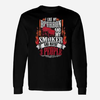 Bourbon Bbq For A Whiskey Loving Grill Chef Long Sleeve T-Shirt - Monsterry CA