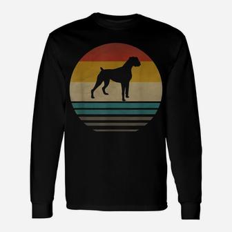 Boxer Dog Retro Vintage 70S Silhouette Breed Boxer Mom Dad Unisex Long Sleeve | Crazezy