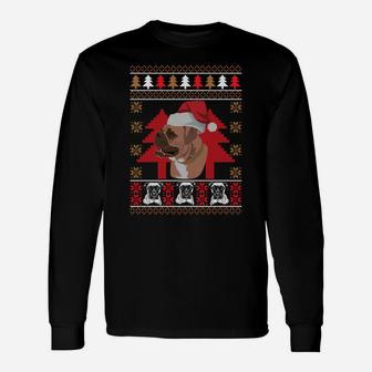 Boxer Ugly Christmas Funny Holiday Dog Lover Xmas Gift Sweatshirt Unisex Long Sleeve | Crazezy