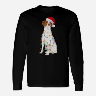 Brittany Spaniel Christmas Lights Xmas Dog Lover Unisex Long Sleeve | Crazezy UK