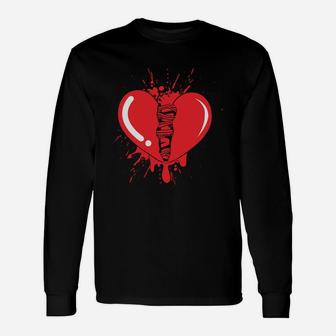 Broken Heart For Valentines Day Happy Valentines Day Long Sleeve T-Shirt - Seseable