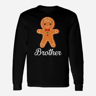 Brother Matching Family Gingerbread Christmas Pajamas Gift Unisex Long Sleeve | Crazezy AU