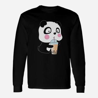 Bubble Tea Panda Unisex Long Sleeve | Crazezy AU