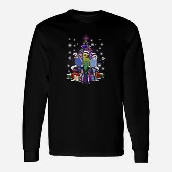 Budgie Budgerigar With Xmas Christmas Sweatshirt Unisex Long Sleeve | Crazezy CA