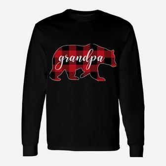Buffalo Plaid Grandpa Bear Gifts Christmas Matching Family Unisex Long Sleeve | Crazezy